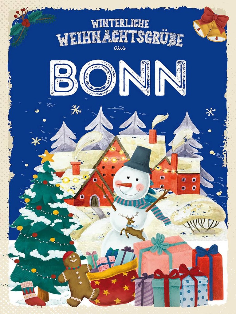 Holzschild 40x30 cm Weihnachtsgrüße aus BONN