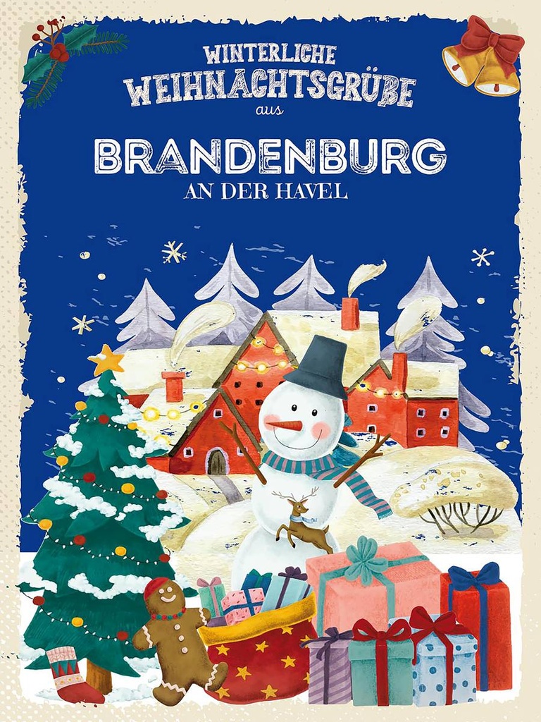 Holzschild 40x30 cm Weihnachtsgrüße BRANDENBURG