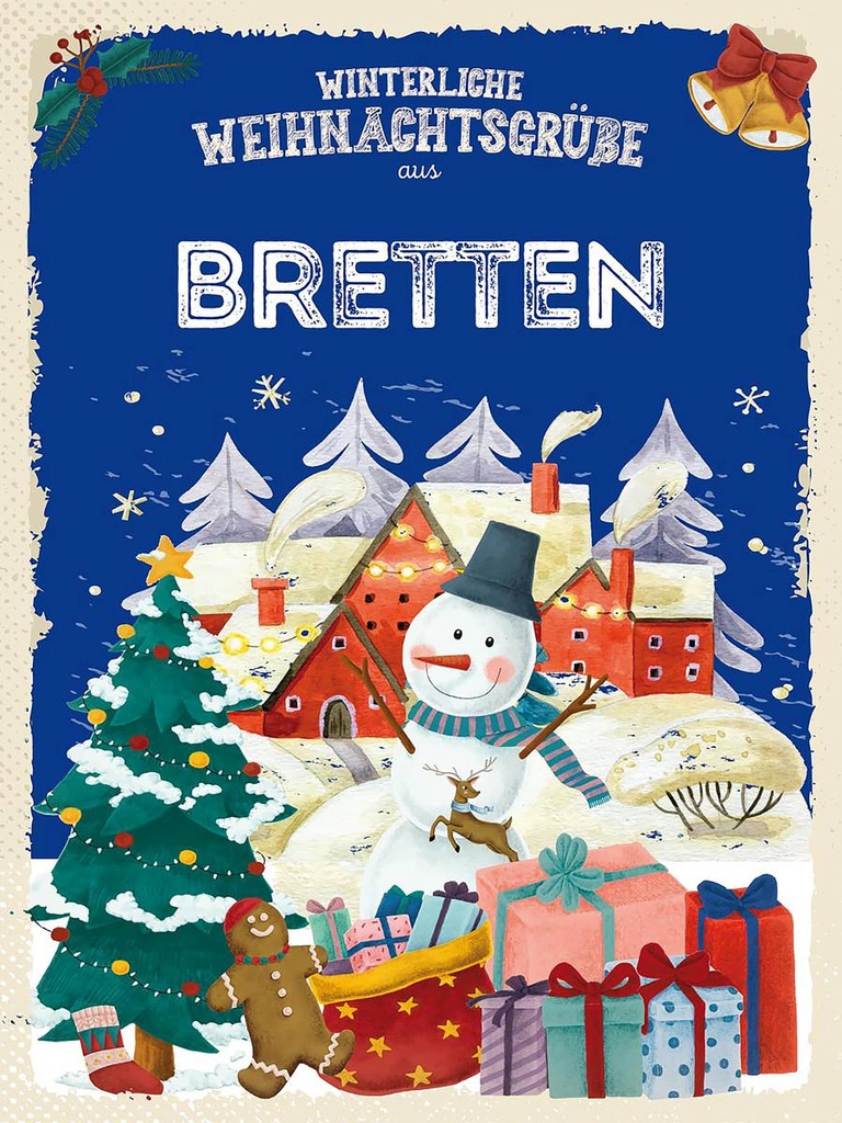 Holzschild 40x30 cm Weihnachtsgrüße aus BRETTEN