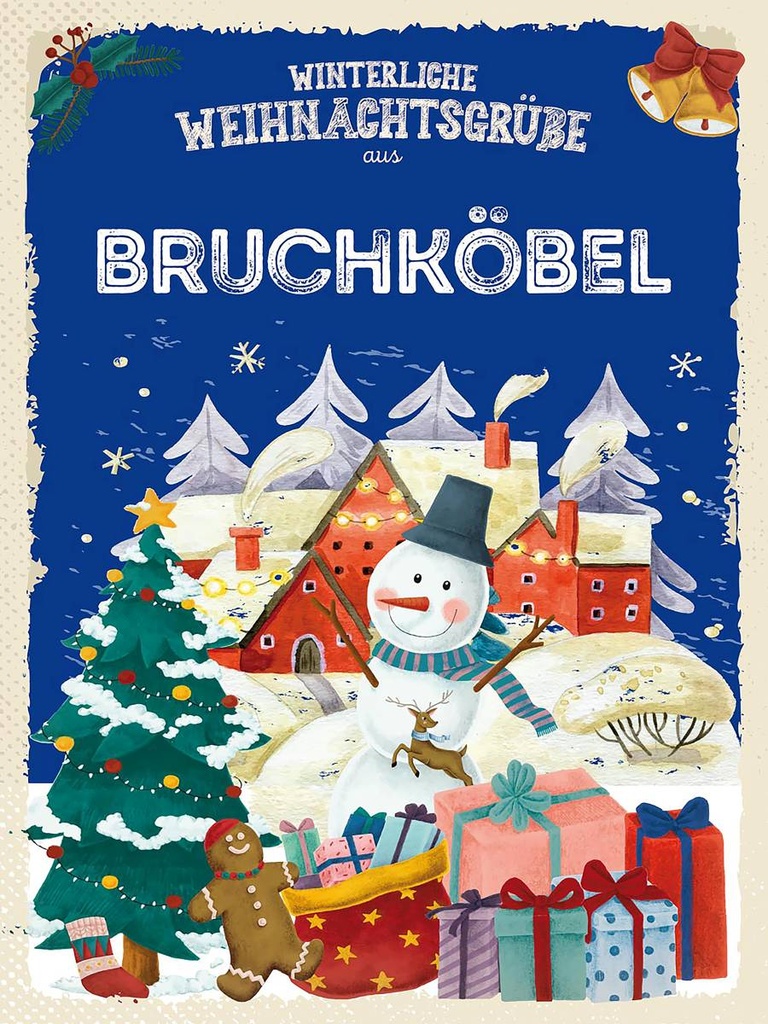 Holzschild 40x30 cm Weihnachtsgrüße BRUCHKÖBEL