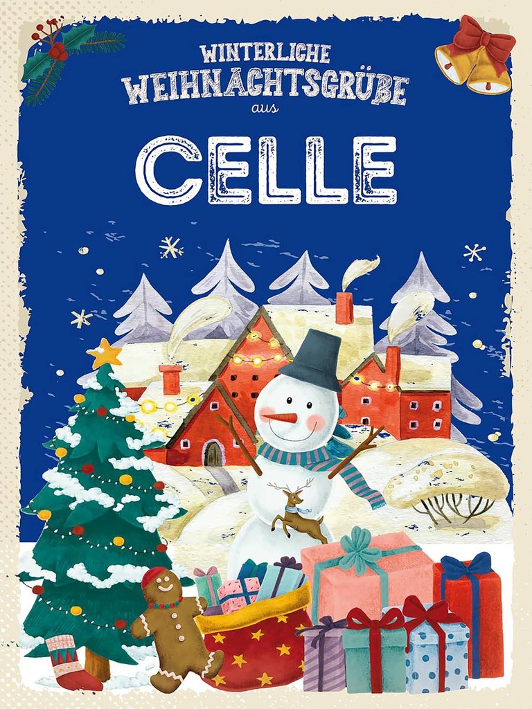 Holzschild 40x30 cm Weihnachtsgrüße CELLE Fest