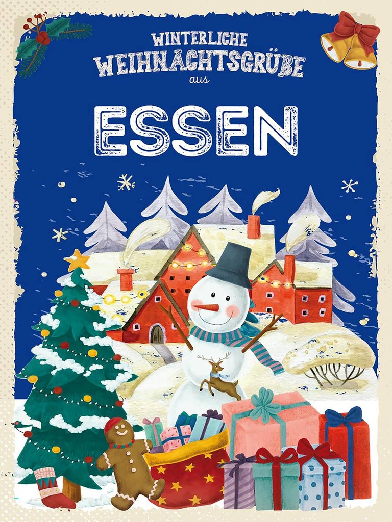 Holzschild 40x30 cm Weihnachtsgrüße aus ESSEN