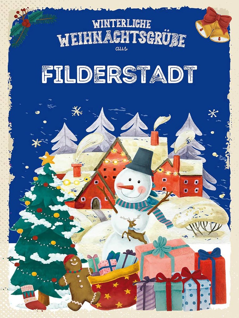 Holzschild 40x30 cm Weihnachtsgrüße FILDERSTADT