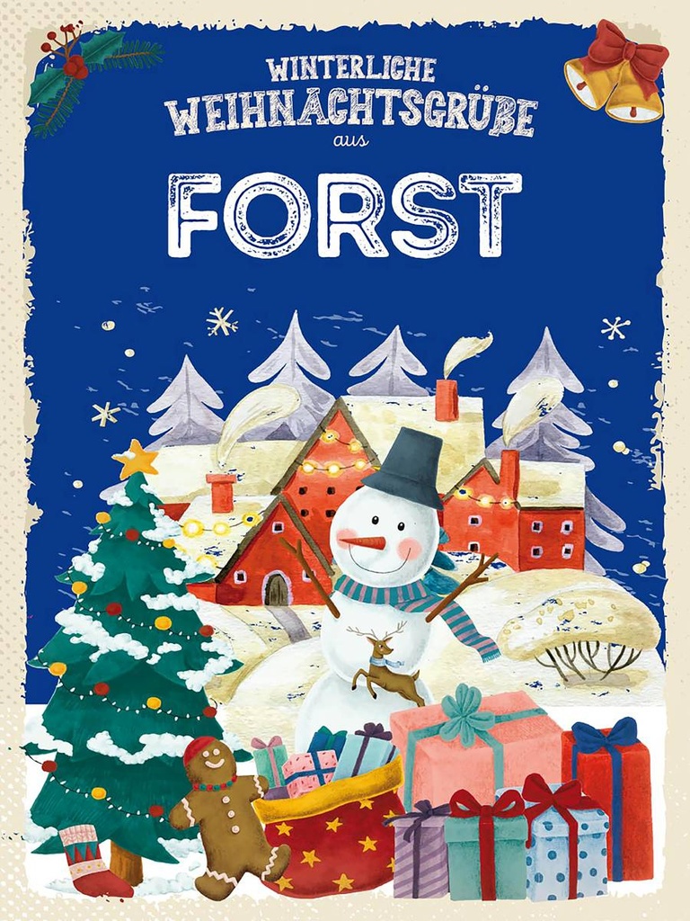 Holzschild 40x30 cm Weihnachtsgrüße aus FORST