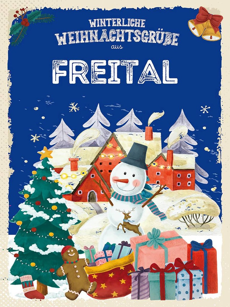 Holzschild 40x30 cm Weihnachtsgrüße aus FREITAL