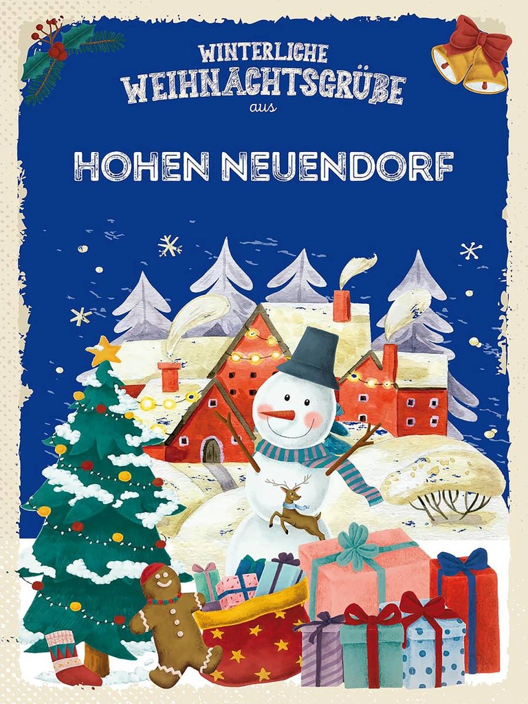 Holzschild 40x30 cm Weihnachtsgrüße HOHEN NEUENDORF