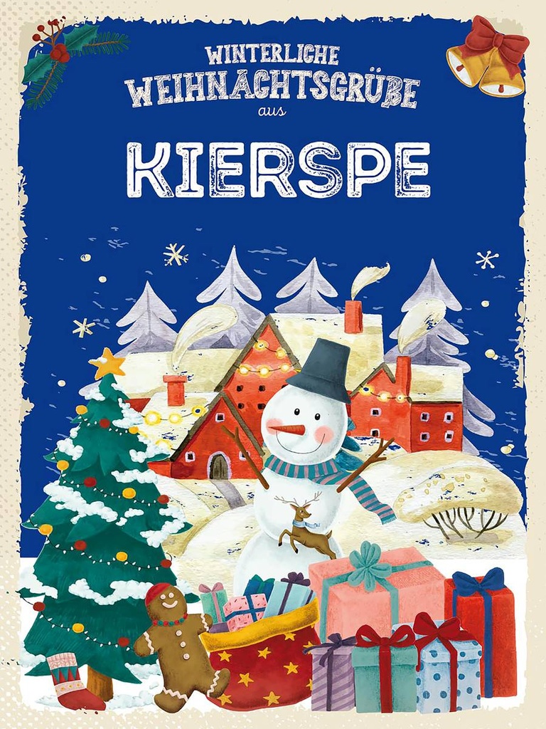 Holzschild 40x30 cm Weihnachtsgrüße aus KIERSPE