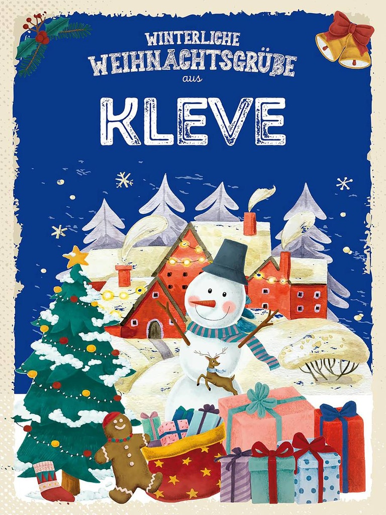 Holzschild 40x30 cm Weihnachtsgrüße aus KLEVE