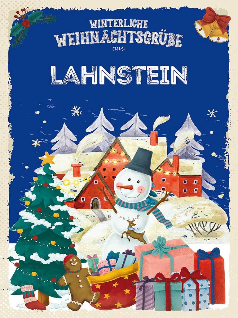 Holzschild 40x30 cm Weihnachtsgrüße LAHNSTEIN
