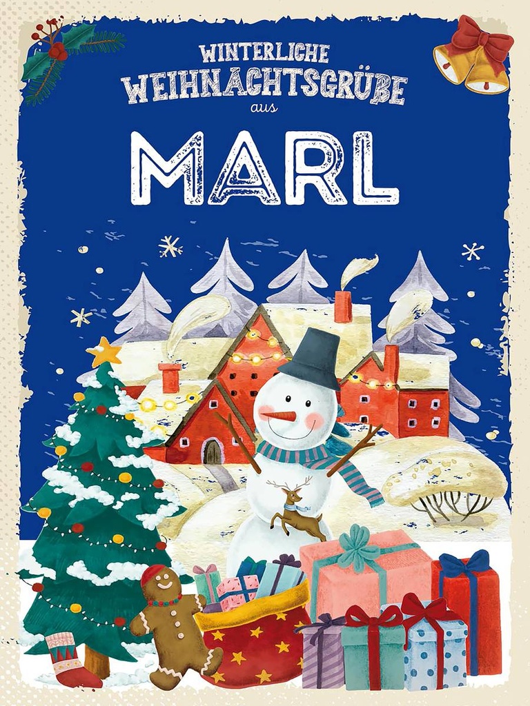 Holzschild 40x30 cm Weihnachtsgrüße aus MARL