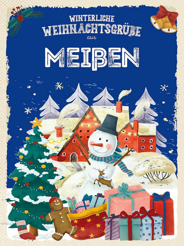 Holzschild 40x30 cm Weihnachtsgrüße MEIßEN Fest