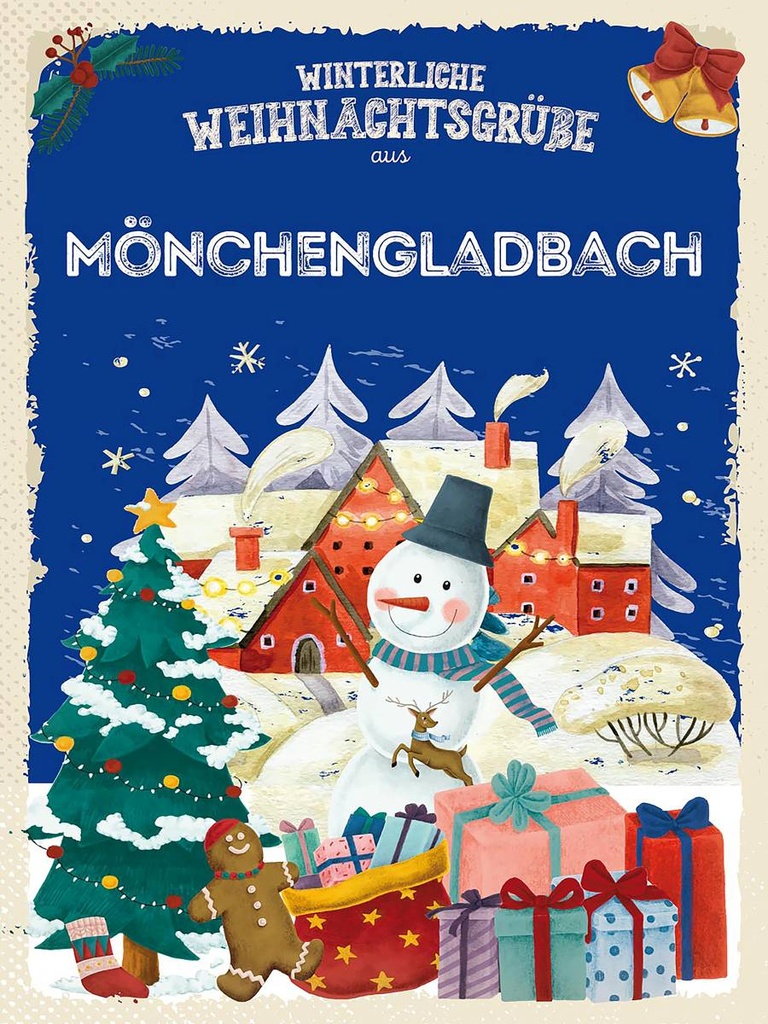 Holzschild 40x30 cm Weihnachtsgrüße MÖNCHENGLADBACH
