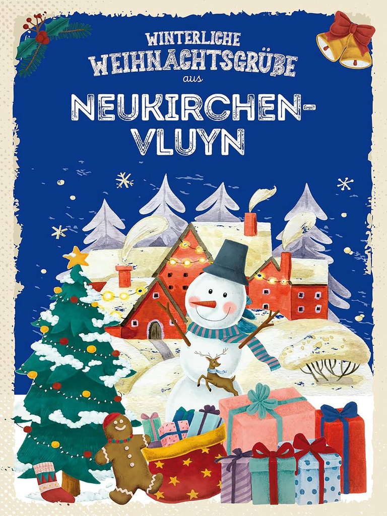 Holzschild 40x30 cm Weihnachtsgrüße NEUNKIRCHEN-VLUYN