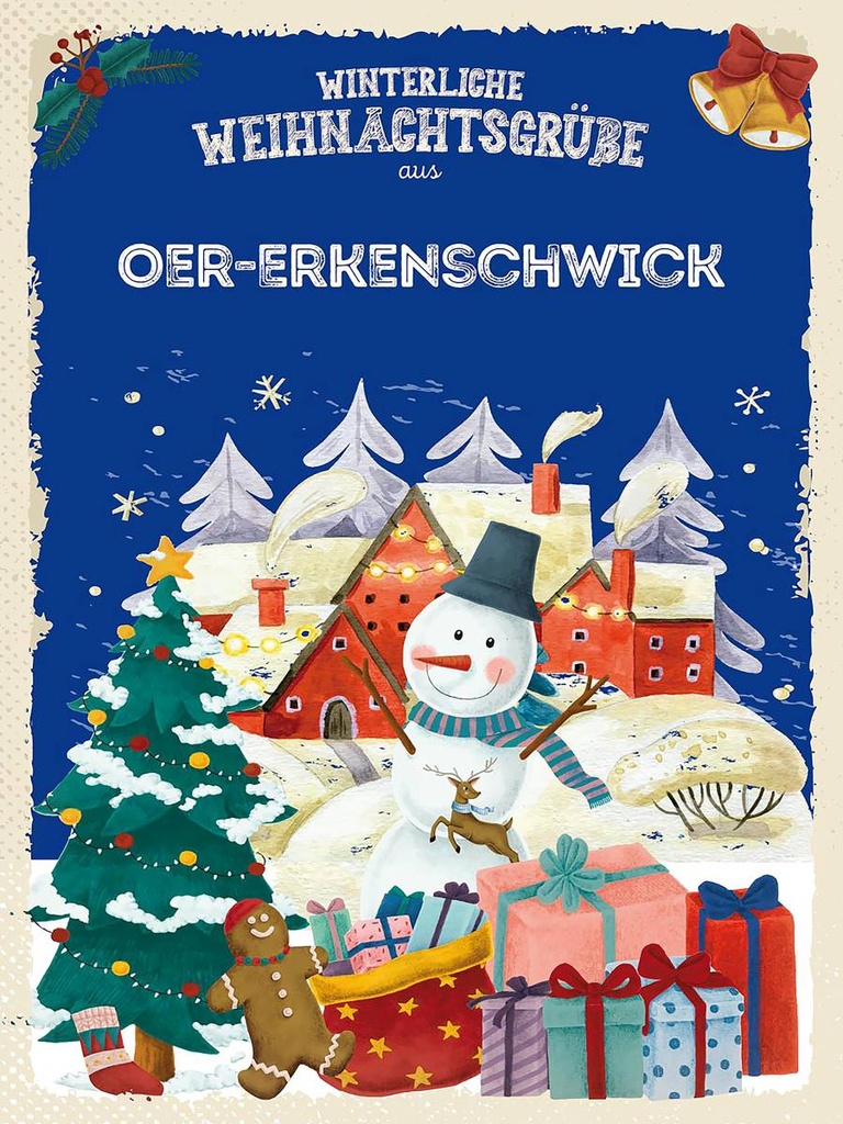 Holzschild 40x30 cm Weihnachtsgrüße aus OER-ERKENSCHWICK