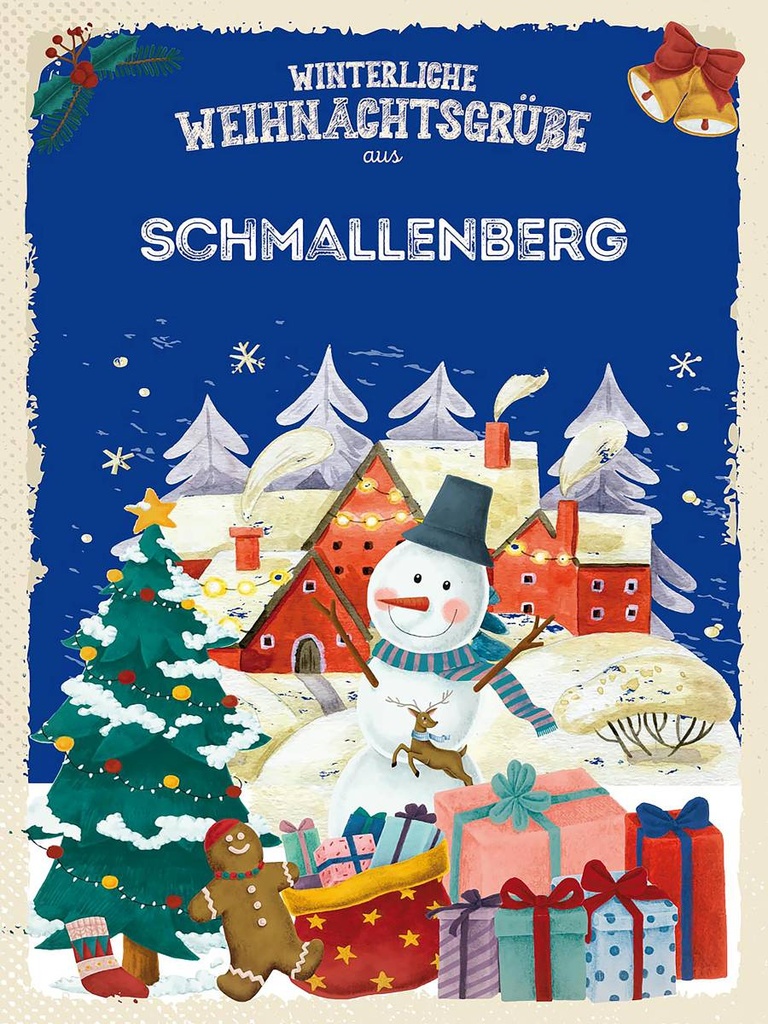 Holzschild 40x30 cm Weihnachtsgrüße aus SCHMALLENBERG