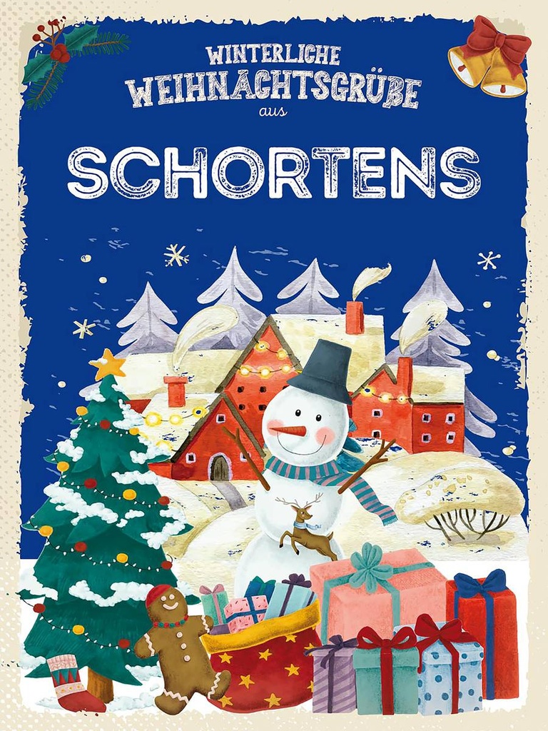 Holzschild 40x30 cm Weihnachtsgrüße SCHORTENS