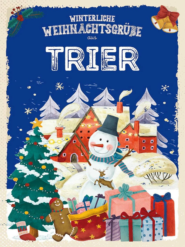 Holzschild 40x30 cm Weihnachtsgrüße aus TRIER