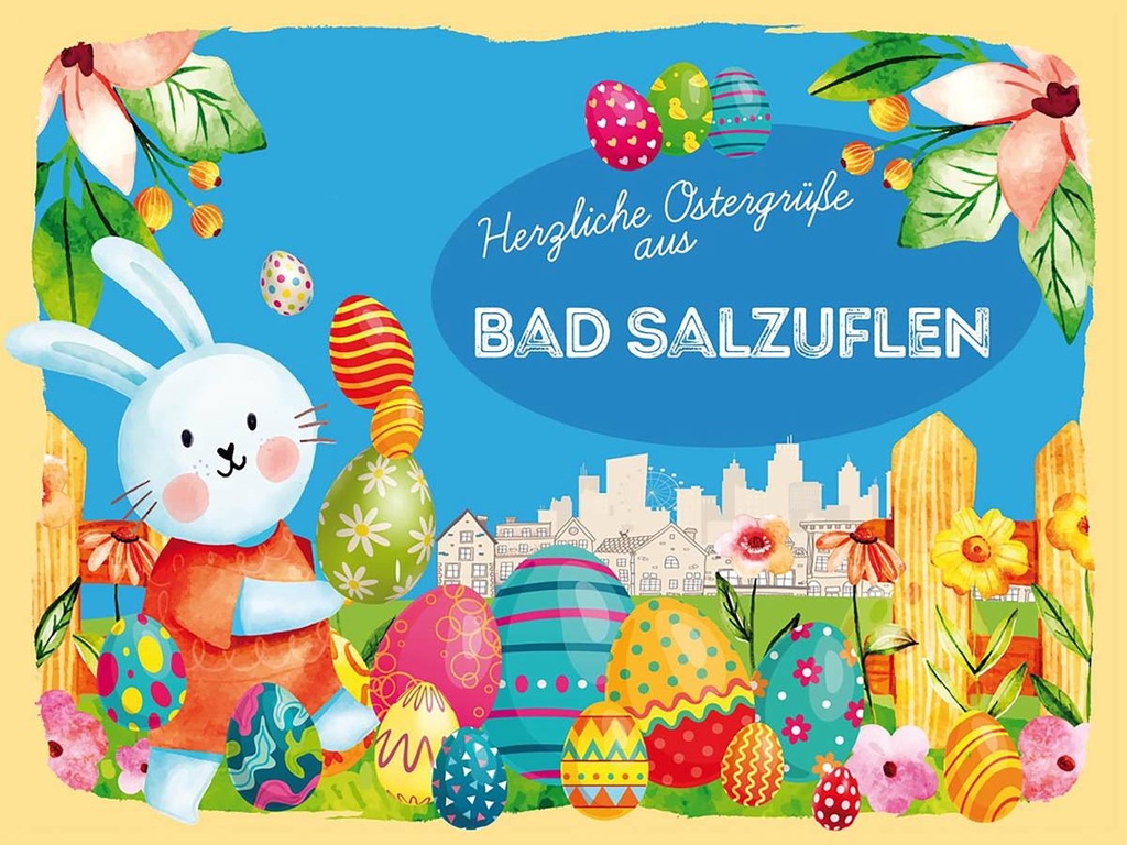 Holzschild 30x40 cm Ostern Ostergrüße BAD SALZUFLEN