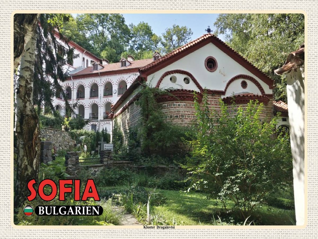 Holzschild 30x40 cm Sofia Bulgarien Kloster Dragalevtsi Bildmotiv Reisemotiv Abenteuer Reisen