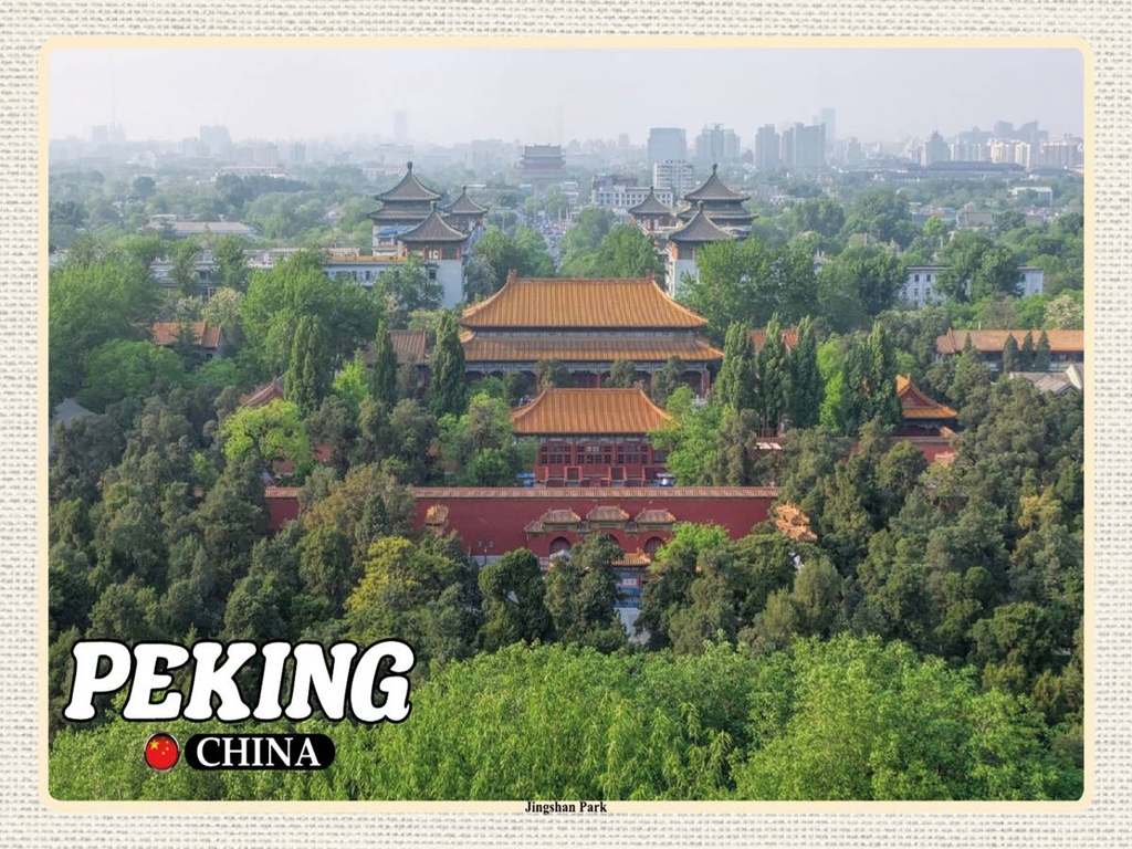 Holzschild 30x40 cm Peking China Jingshan Park Bildmotiv Reisemotiv Abenteuer Reisen