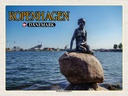 Holzschild 30x40 cm Kopenhagen Dänemark kleine Meerjungfrau Bildmotiv Reisemotiv Abenteuer Reisen
