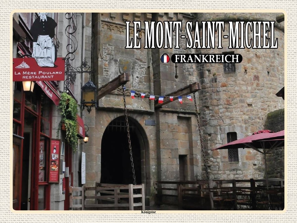 Holzschild 30x40 cm Le Mont-Saint-Michel Frankreich Königstor