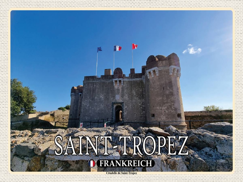 Holzschild 30x40 cm Saint-Tropez Frankreich Citadelle