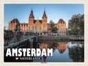 Holzschild 30x40 cm Amsterdam Niederlande Rijksmuseum Bildmotiv Reisemotiv Abenteuer Reisen