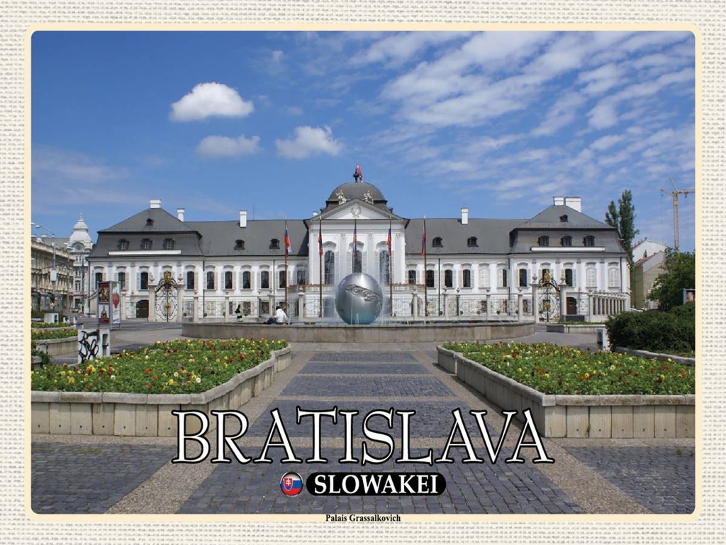 Holzschild 30x40 cm Bratislava Slowakei Palais Grassalkovich