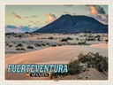 Holzschild 30x40 cm Fuerteventura Spanien El Jable Wanderdüne Bildmotiv Reisemotiv Abenteuer Reisen