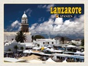 Holzschild 30x40 cm Lanzarote Spanien Teguise Stadt Kirche Bildmotiv Reisemotiv Abenteuer Reisen