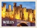 Holzschild 30x40 cm Wales United Kingdom Conwy Castle Burg Bildmotiv Reisemotiv Abenteuer Reisen