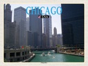 Holzschild 30x40 cm Chicago USA River Fluss Hochhäuser Bildmotiv Reisemotiv Abenteuer Reisen
