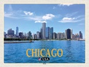 Holzschild 30x40 cm Chicago USA Skyline Hochhäuser Bildmotiv Reisemotiv Abenteuer Reisen