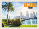 Holzschild 30x40 cm Miami USA Reisen City Stadt Meer Palme Urlaub Bildmotiv Reisemotiv Abenteuer