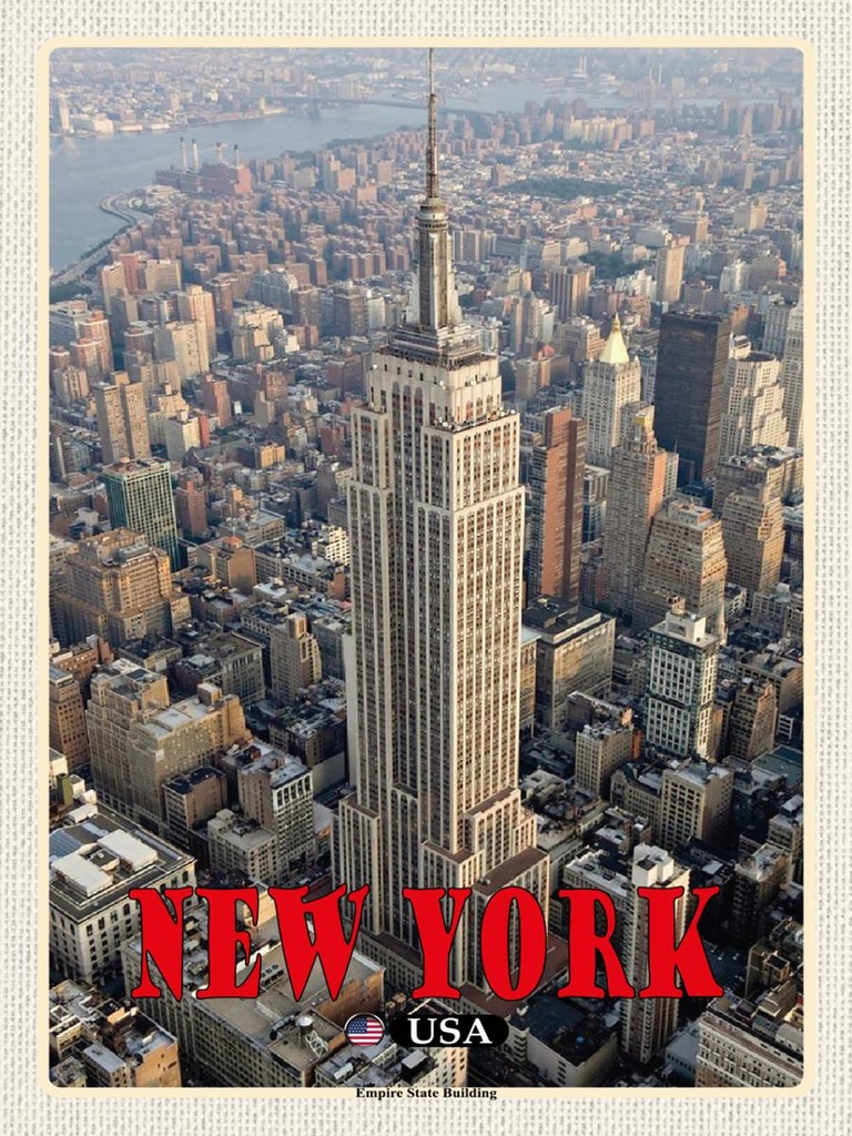 Holzschild 40x30 cm New York Empire State Building Dko Bildmotiv Reisemotiv Abenteuer Reisen