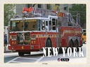 Holzschild 30x40 cm New York USA Fire Engine Feuerwehrauto Bildmotiv Reisemotiv Abenteuer Reisen