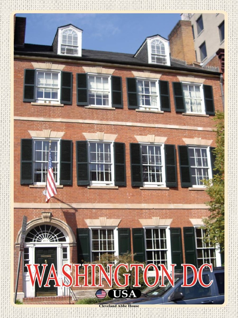 Holzschild 40x30 cm Washington DC USA Cleveland Abbe House Bildmotiv Reisemotiv Abenteuer Reisen