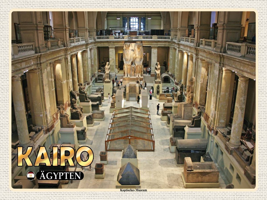 Holzschild 30x40 cm Kairo Ägypten Koptisches Museum Bildmotiv Reisemotiv Abenteuer Reisen