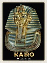 Holzschild 40x30 cm Kairo Ägypten Tutanchamuns Totenmaske Bildmotiv Reisemotiv Abenteuer Reisen