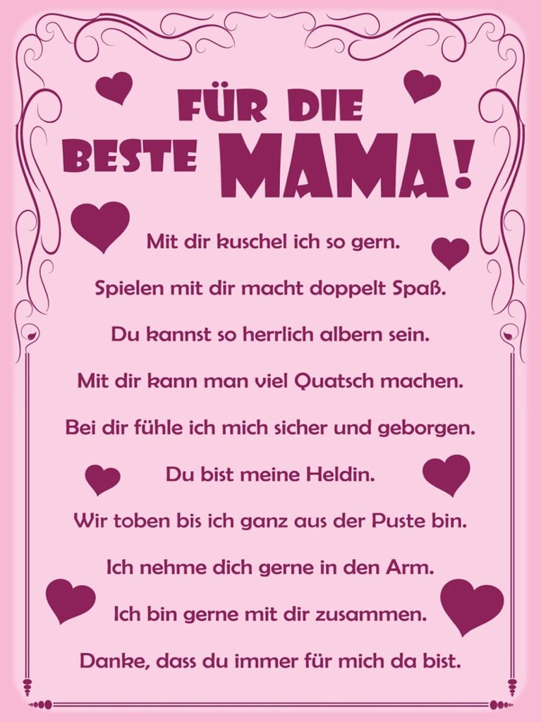 Holzschild 40x30 cm Für die beste Mama