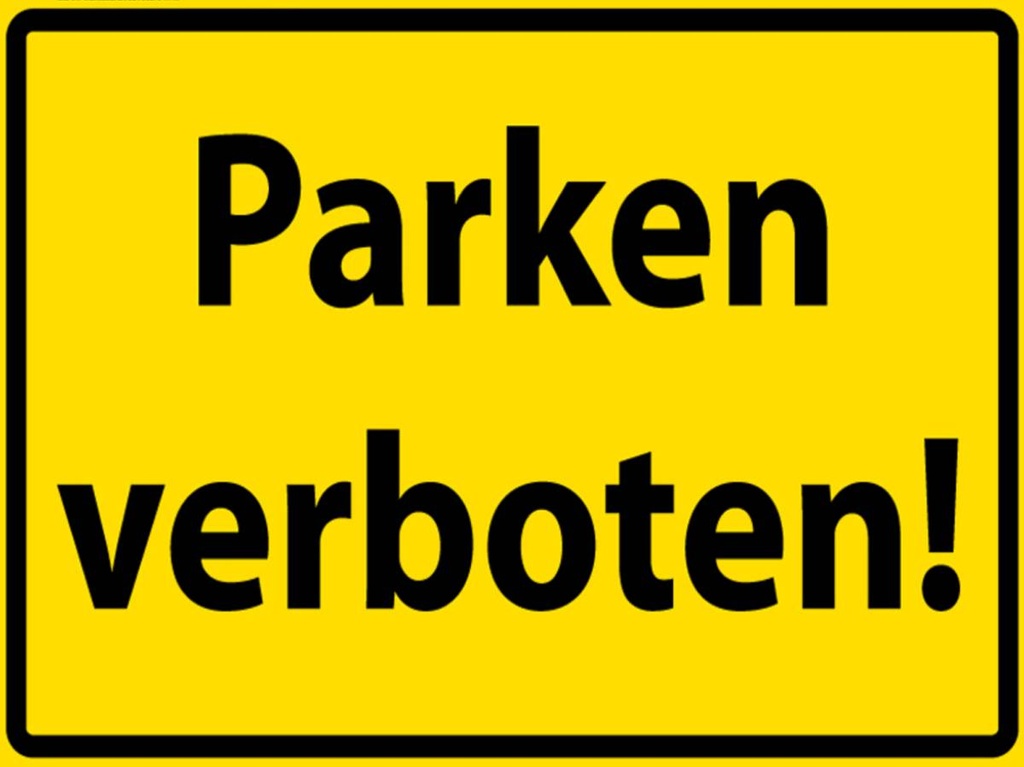 [LA-1788986-H] Holzschild 30x40 cm Parken Verboten gelb