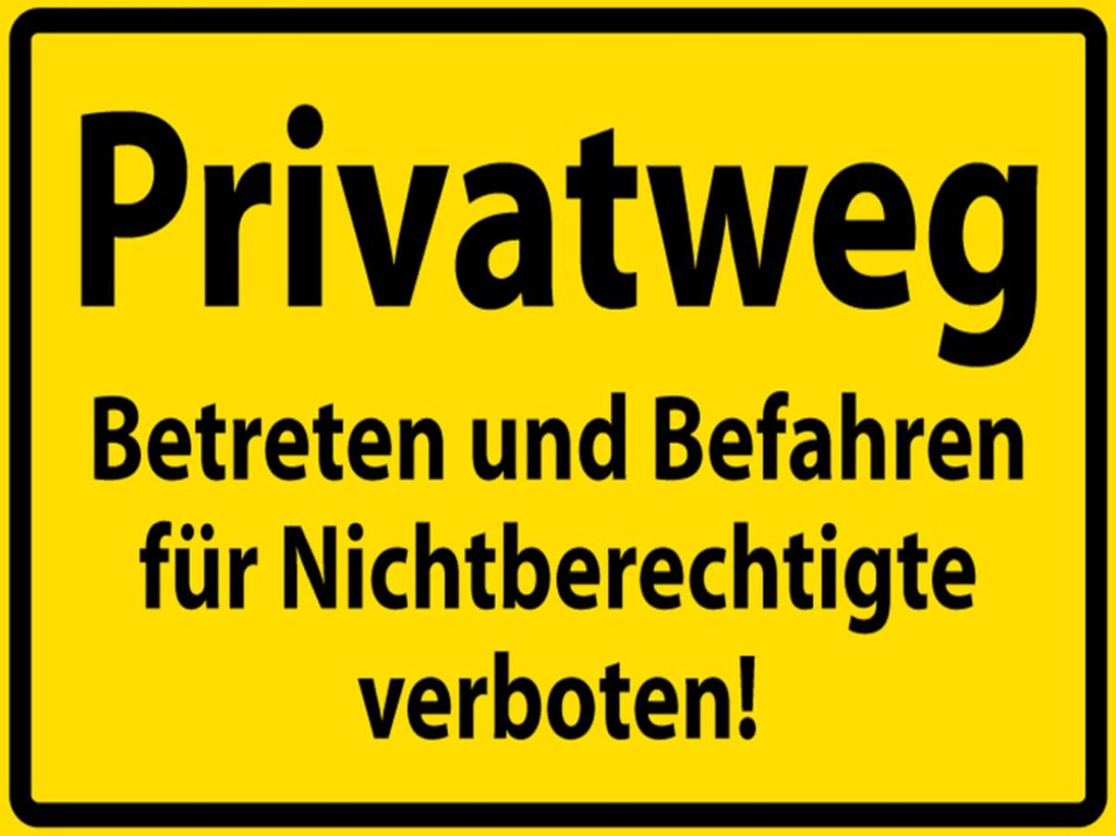[LA-1788989-H] Holzschild 30x40 cm Privatweg gelbes