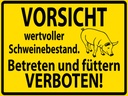 Holzschild 30x40 cm Wertvoller Schweinebestand