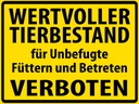 Holzschild 30x40 cm Wertvoller Tierbestand