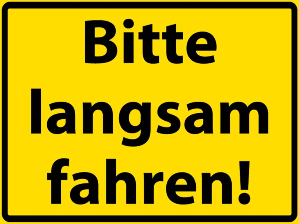 [LA-1788996-H] Holzschild 30x40 cm Bitte langsam fahren