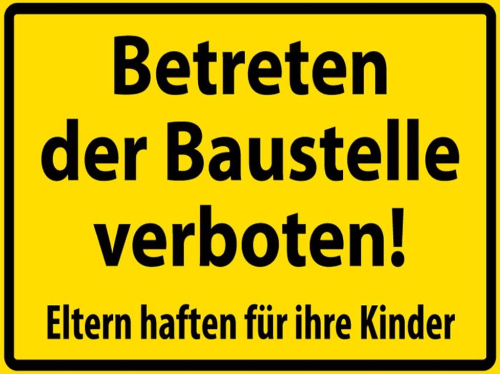 [LA-1789000-H] Holzschild 30x40 cm Betreten Baustelle verboten
