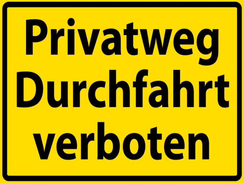 [LA-1789001-H] Holzschild 30x40 cm Privatweg Durchfahrt verboten