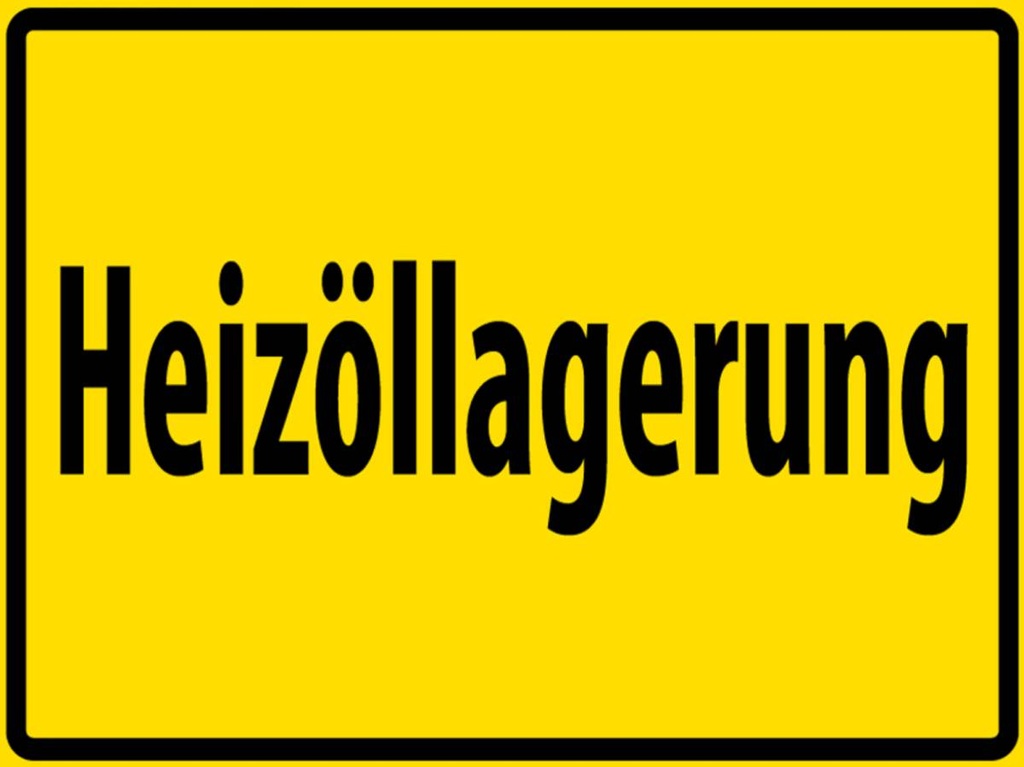 [LA-1789004-H] Holzschild 30x40 cm Heizöllagerung gelbes