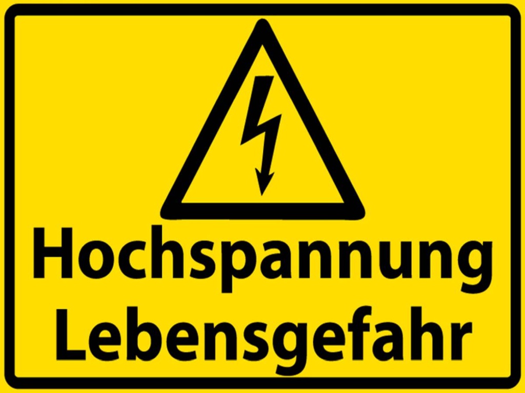 [LA-1789006-H] Holzschild 30x40 cm Hochspannung Lebensgefahr